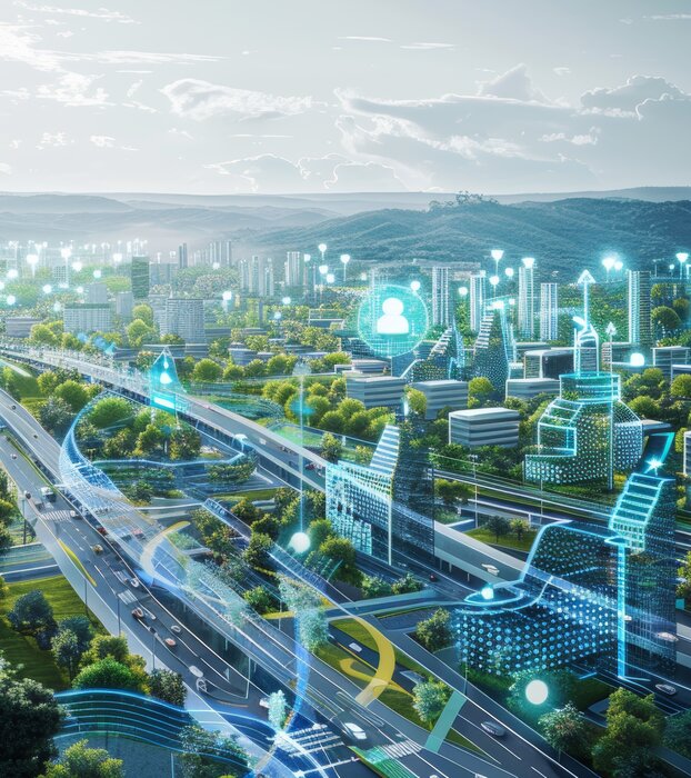 Depiction of a smart city