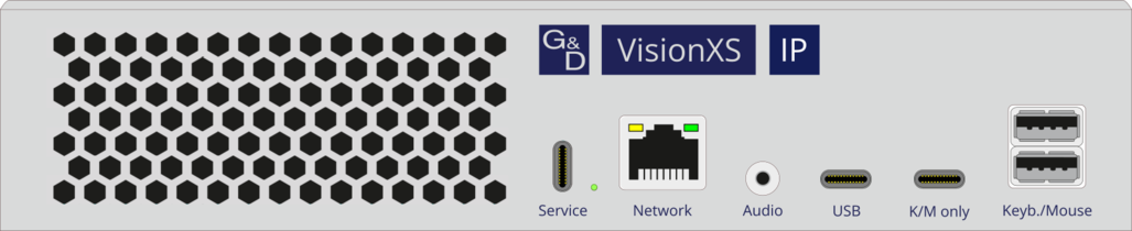 Vorderansicht Produktschnittstellen VisionXS-IP-CPU DP-HR-LC-DT 2.0 Vorderansicht Produktschnittstellen VisionXS-IP-CPU DP-HR-LC-DT 2.0