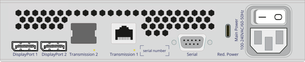 Rückansicht Produktschnittstellen VisionXS-CON-C-DP-HR-DH-DT 2.0
