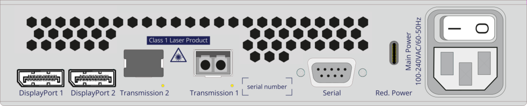 Rückansicht Produktschnittstellen VisionXS-CON-F-DP-HR-DH-DT 2.0