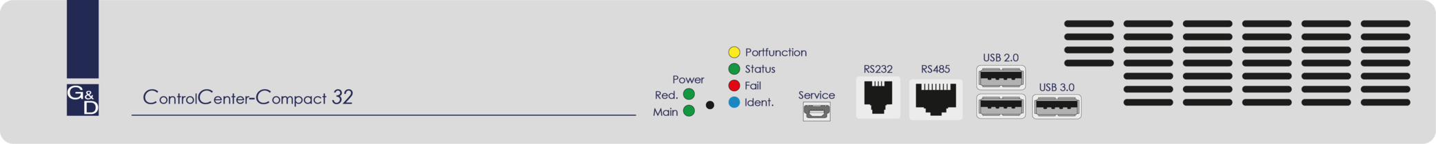 Vorderansicht Produktschnittstellen ControlCenter-Compact-32C Vorderansicht Produktschnittstellen ControlCenter-Compact-32C